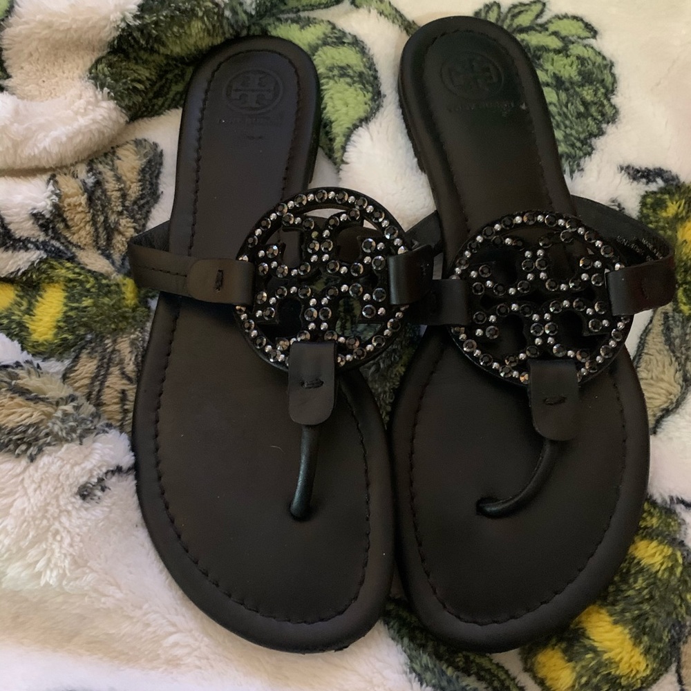 Tory Burch black bling emblem Millers